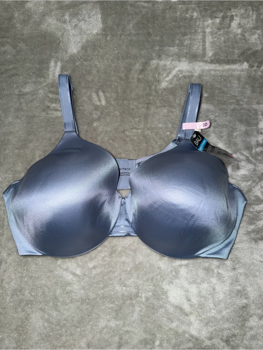 NWT Bali One Smooth U Concealing Underwire Bra Lightly Lined Blue 42D